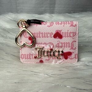 JUICY COUTURE chiffon pink I heart juicy card case